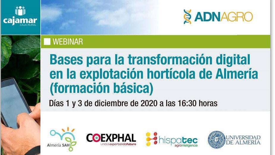 Webinar - Bases para la transformación digital en la explotación hortícola de Almería (formación básica)